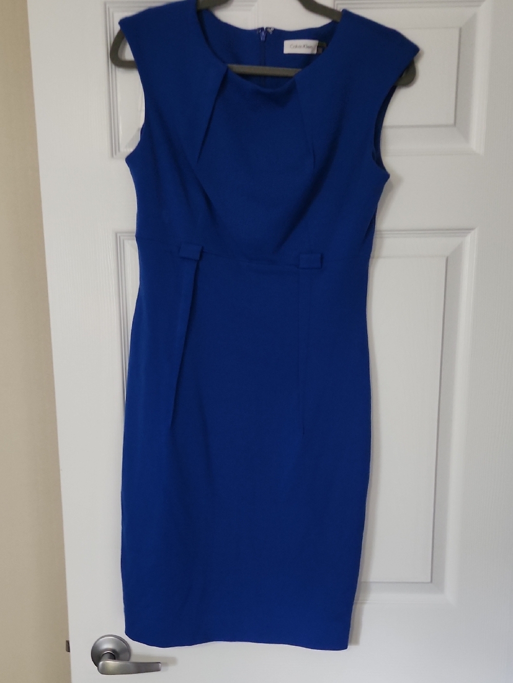 Calvin Klein Cobalt Blue Cap-Sleeve Sheath Dress